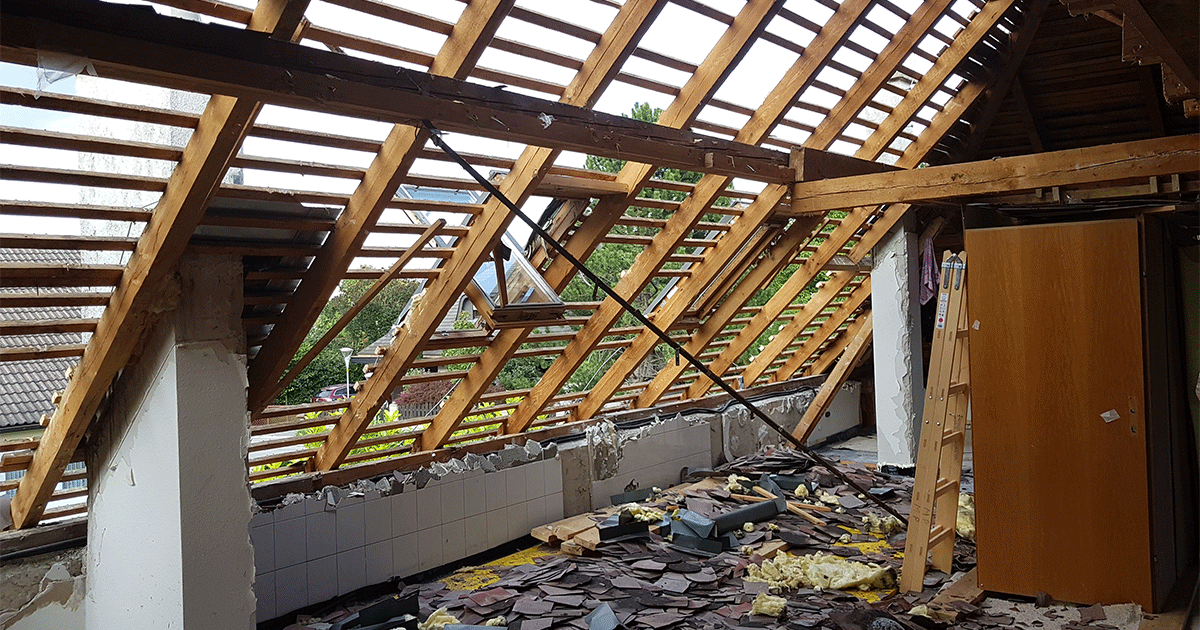 Dachabbruch für Haus Aufstockung