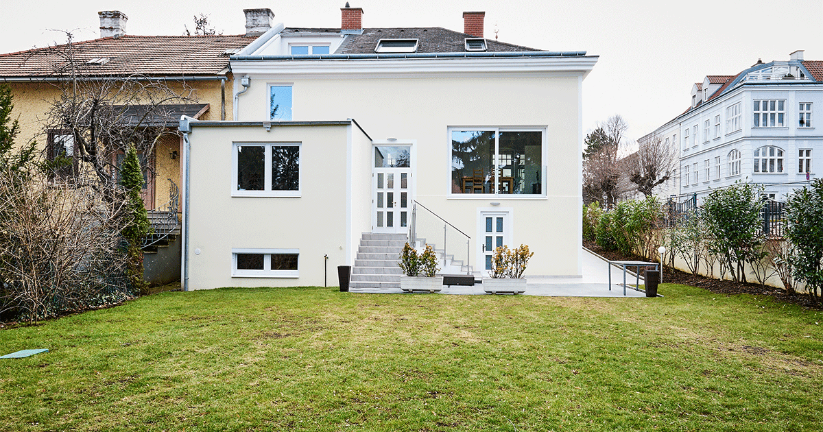 Außenansicht des umgebauten Hauses