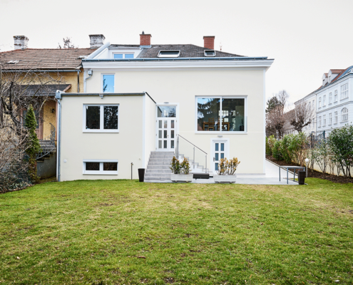 Außenansicht des umgebauten Hauses